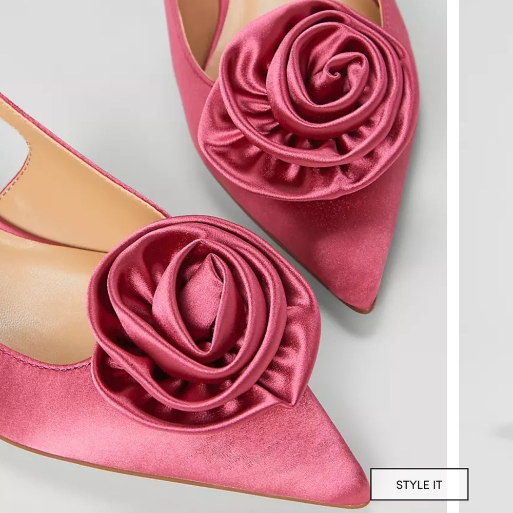 New without tags: Ann Taylor Rosette Satin Slingback Pump